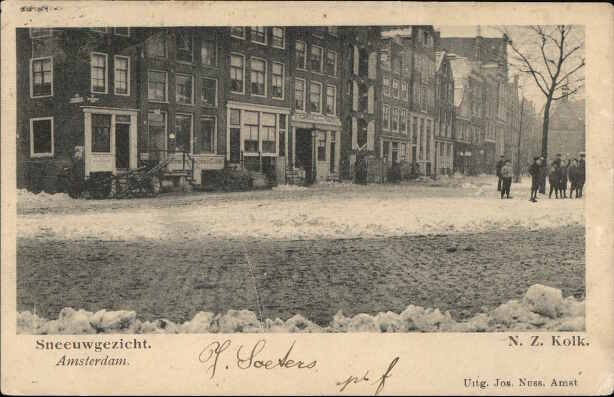 Sneeuwgezicht. Amsterdam. N.Z. Kolk.