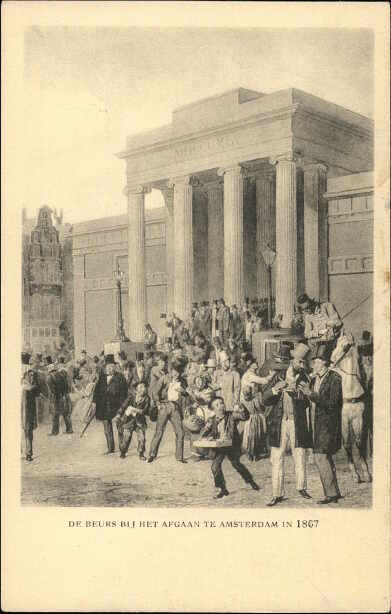 De BEURS bij het afgaan te Amsterdam in  1867.