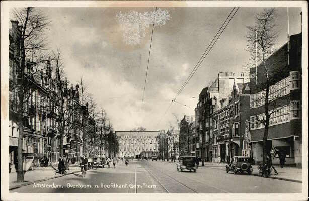Amsterdam,  Overtoom m. Hoofdkant. Gem. Tram.