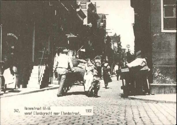 342 Hazenstraat 68-66 vanaf Elandsgracht naar Elandstraat  1902