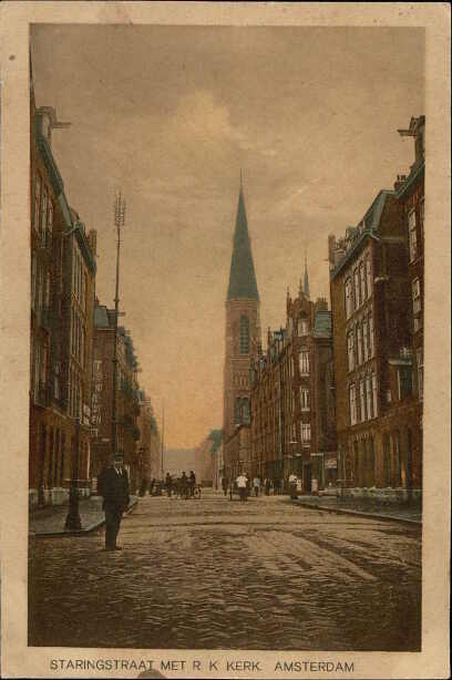 Staringstraat met R.K. kerk. Amsterdam.